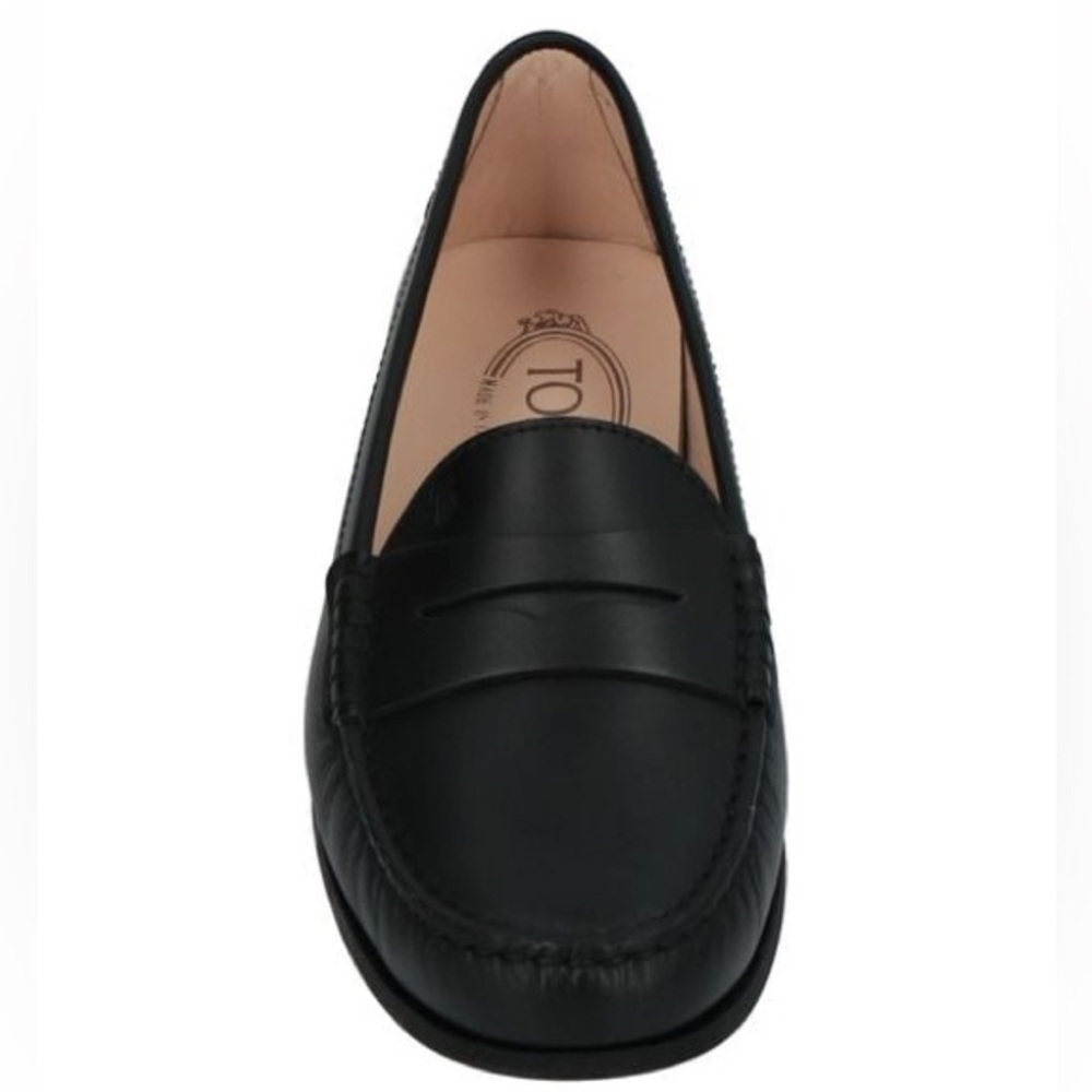 Tod’s Blue Pebbled Leather Penny Loafers Size 38 Classic Slip On Flats Luxury - Picture 12 of 15